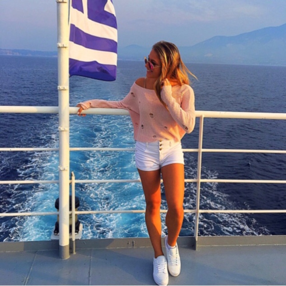 White High Waist Shorts